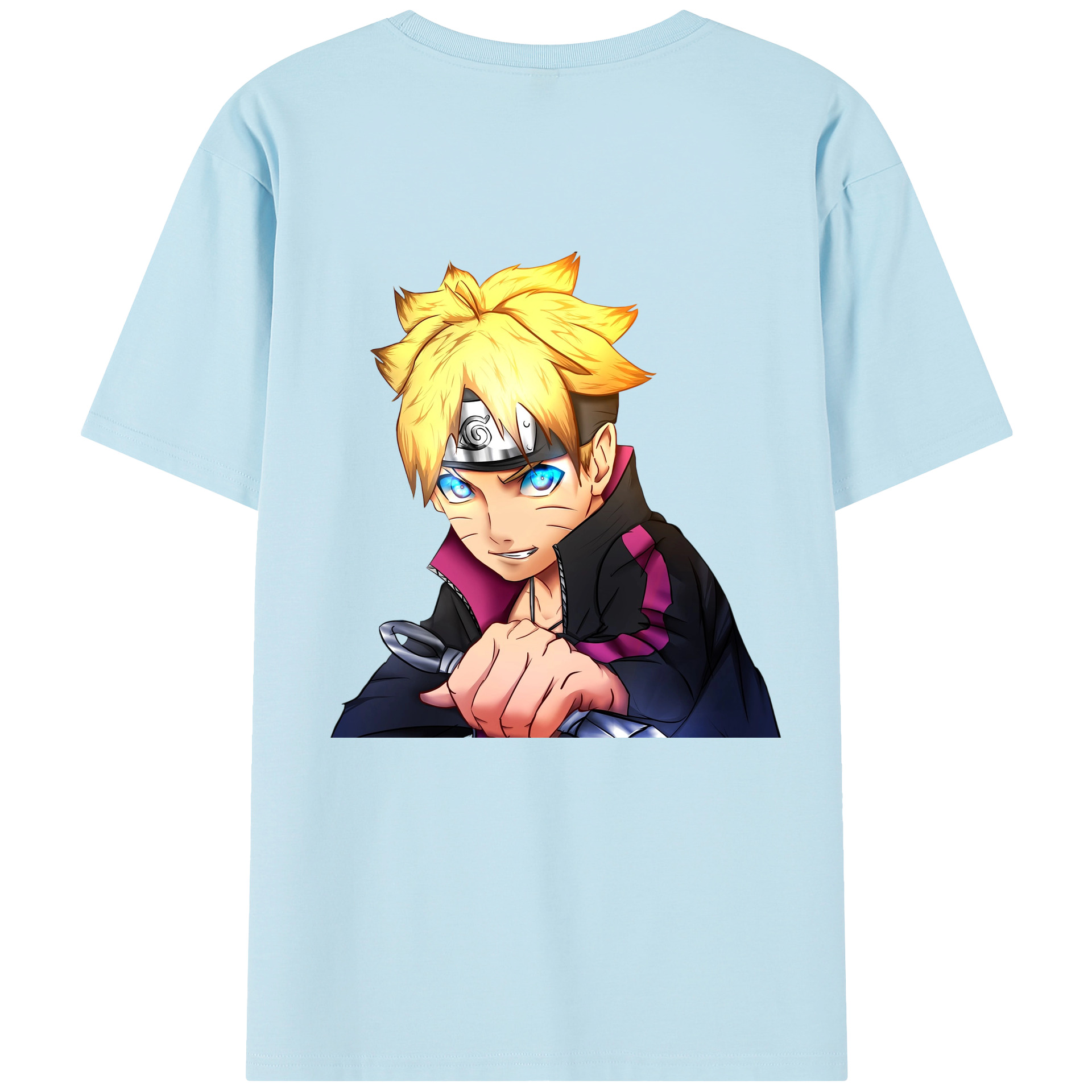 （画像用） NARUTO -ナルト- うずまき ボルト Uzumaki Boruto 綿100％半袖Tシャツ（背面プリント）